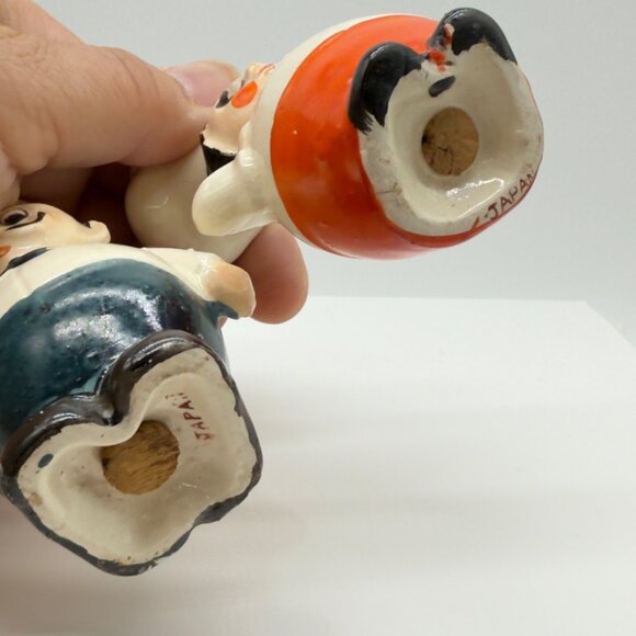 Vintage Ceramic Bug Eyed Mr. & Mrs. Chef 3.5" Salt & Pepper Shakers Japan - Picture 8 of 8